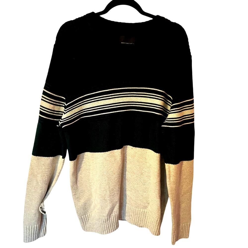 NWT American Eagle Crew Neck Sweater Blue, Hunter Green and Oatmeal SZ L
